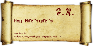 Hey Mátyás névjegykártya